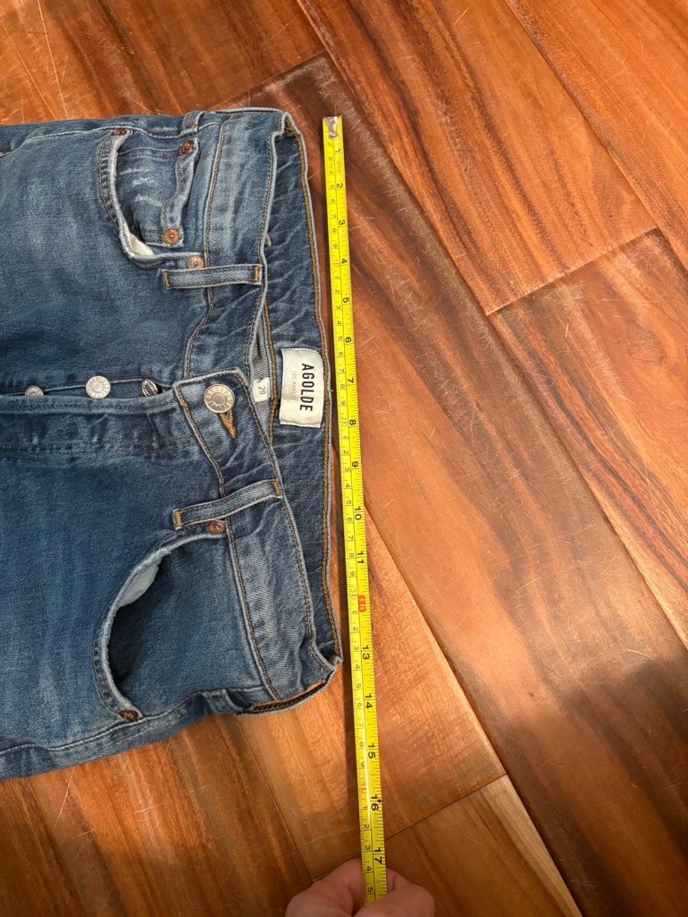 AGOLDE Nico High Rise Slim Straight Jeans 29 Button Fly Medium Wash (0966) - Picture 9 of 11